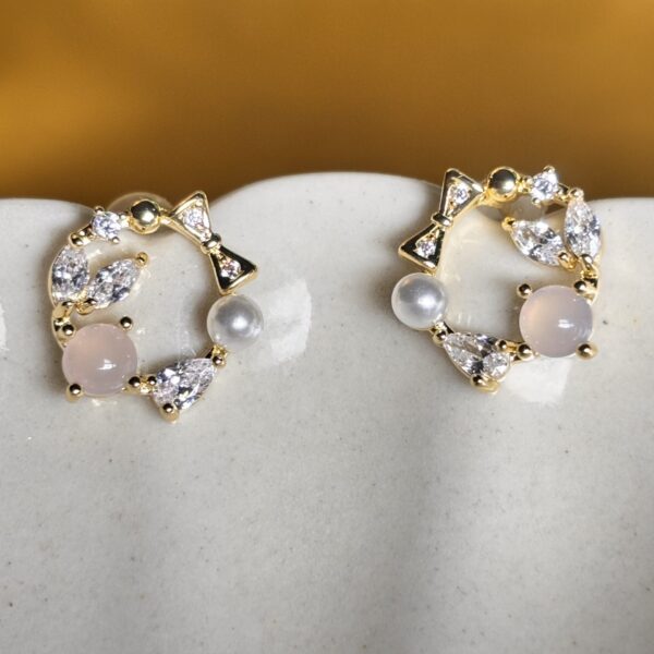 Crystal Kissed Pearl Hoops - 925 Sterling Silver